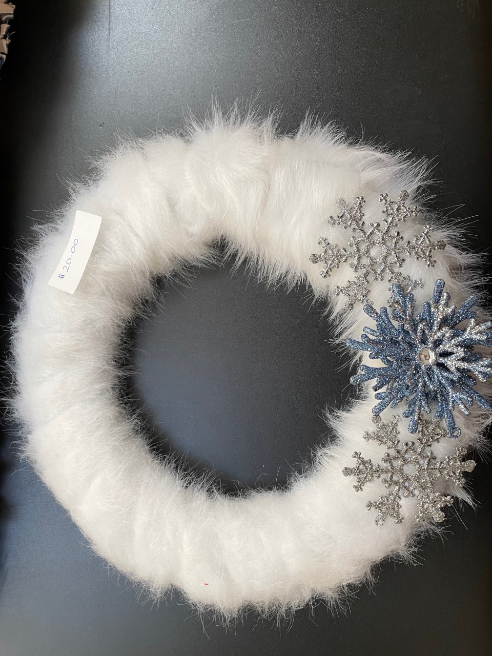 White Fuzzy Wreath